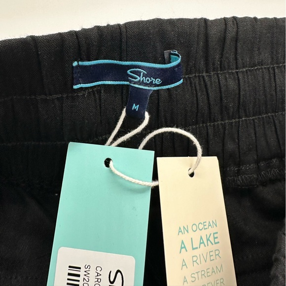 SHORE Black CARGO LINEN PANT size Medium New with Tags!‎ - Picture 8 of 11